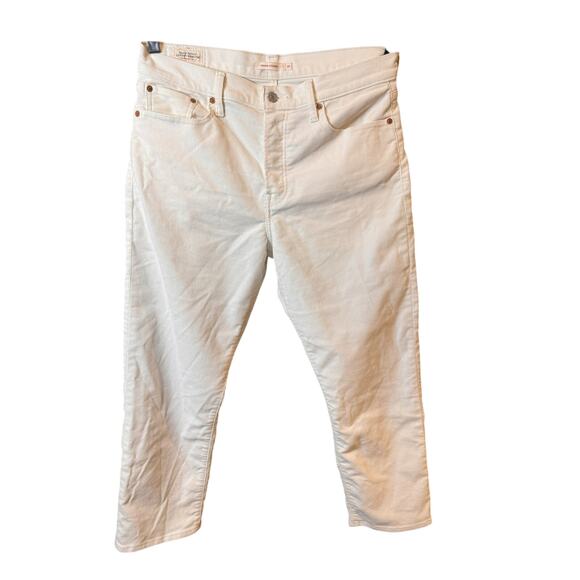 Levi’s Wedgie Straight White Corduroy Jeans Women’s Size  31 Ankle - Picture 1 of 11